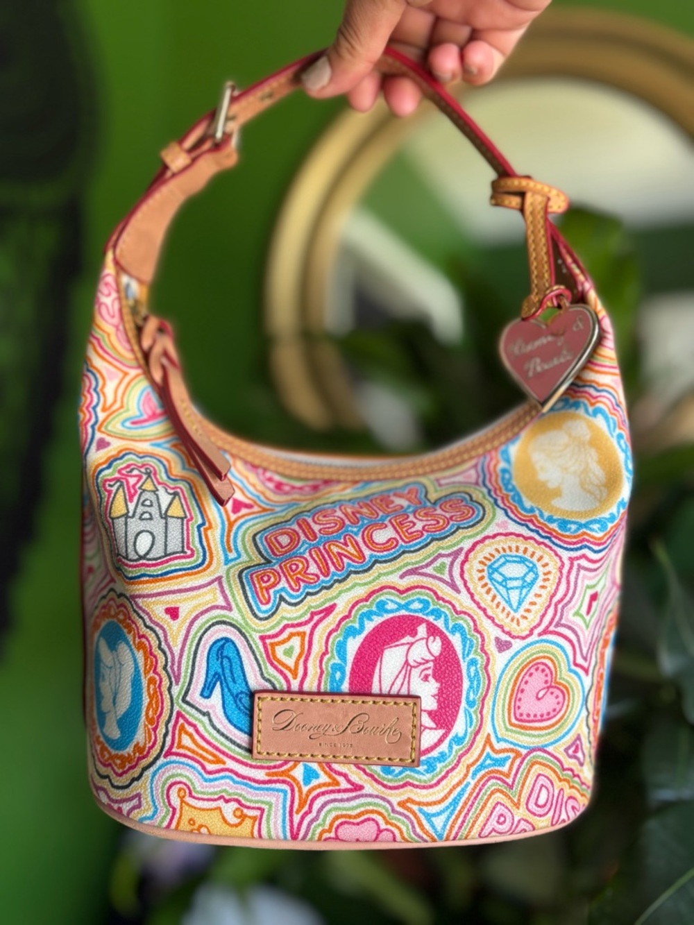 Limited Edition Dooney & Bourke Multicolor Disney Princess Canvas Shoulder Bag